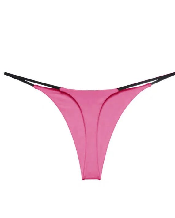 Female Solid Color T-back Thong-Curvy-Faja