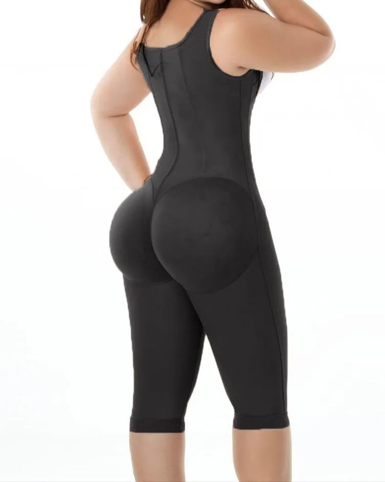 Garment Three-Breasted Hook-Eye Shapewear Knee Length With Corset Boning