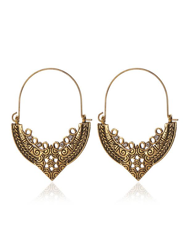 Vintage Pattern Love Hollow Earrings-Curvy-Faja