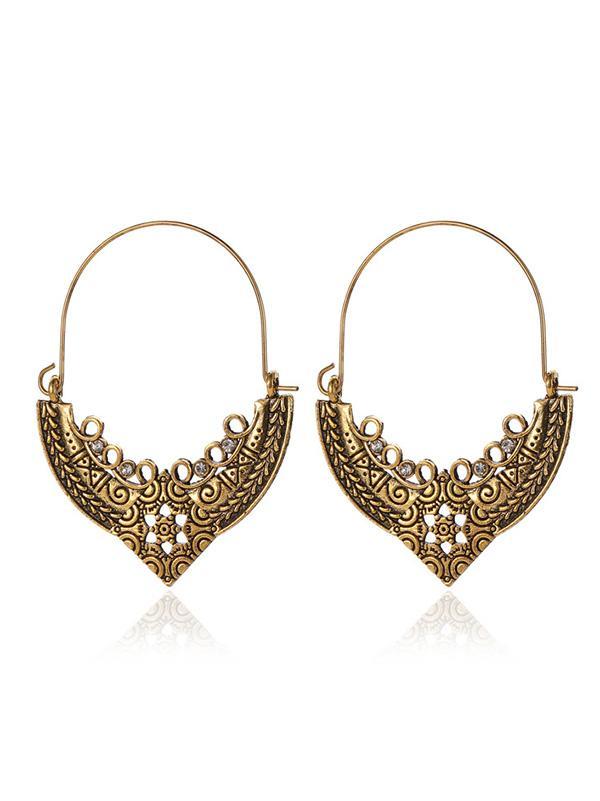 Vintage Pattern Love Hollow Earrings-Curvy-Faja