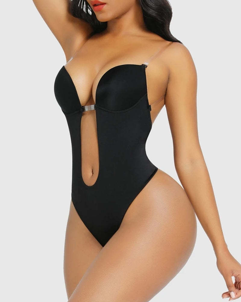 Shapewear Women Plus Size Backless Shapewear Integrated Bra Body Shaper Seamless Open Crotch Shapewear-Curvy-Faja