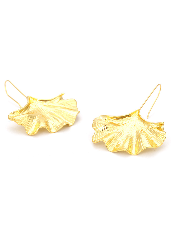 Fashion Vintage Alloy Leaf Earrings-Curvy-Faja