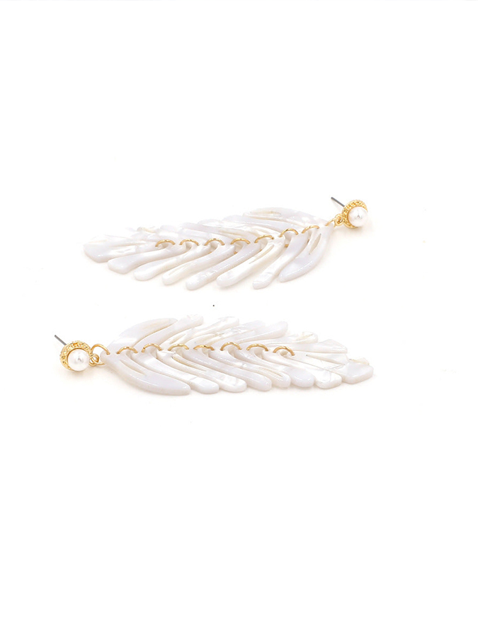 Fresh Simple Leaf Pendant Earrings-Curvy-Faja