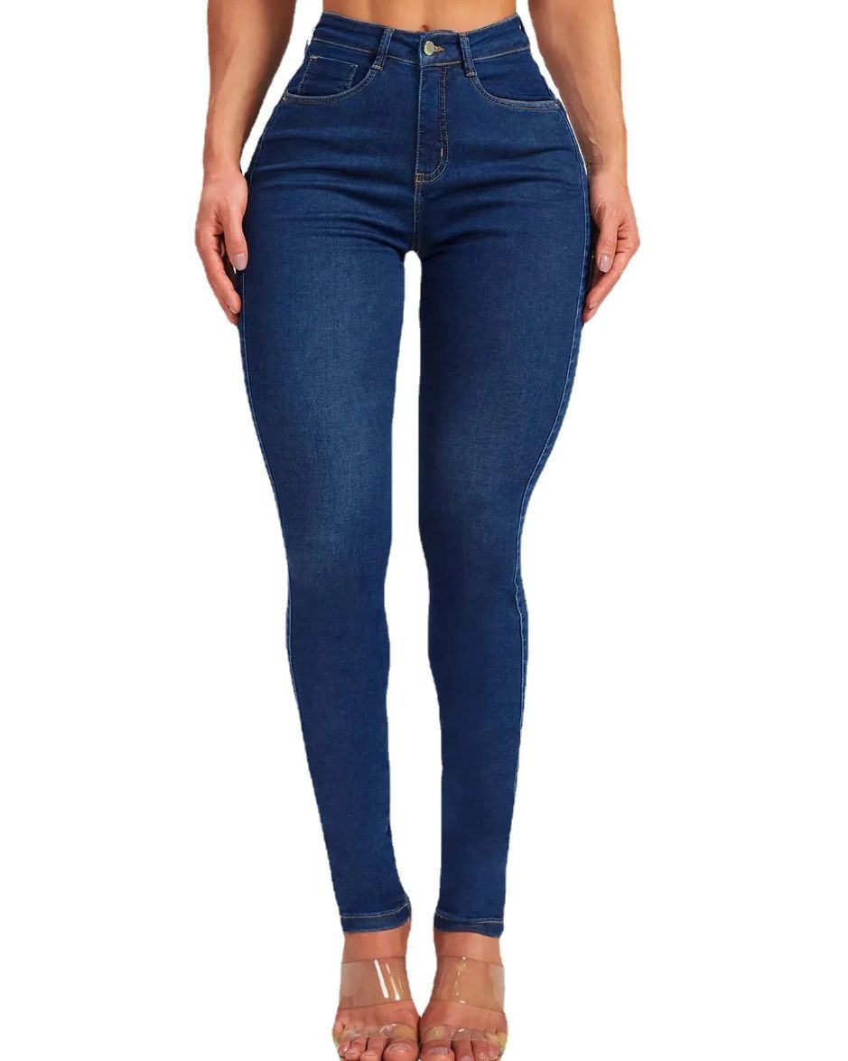 Slim Fit Pencil Pants Stretch High-rise Jeans-Curvy-Faja