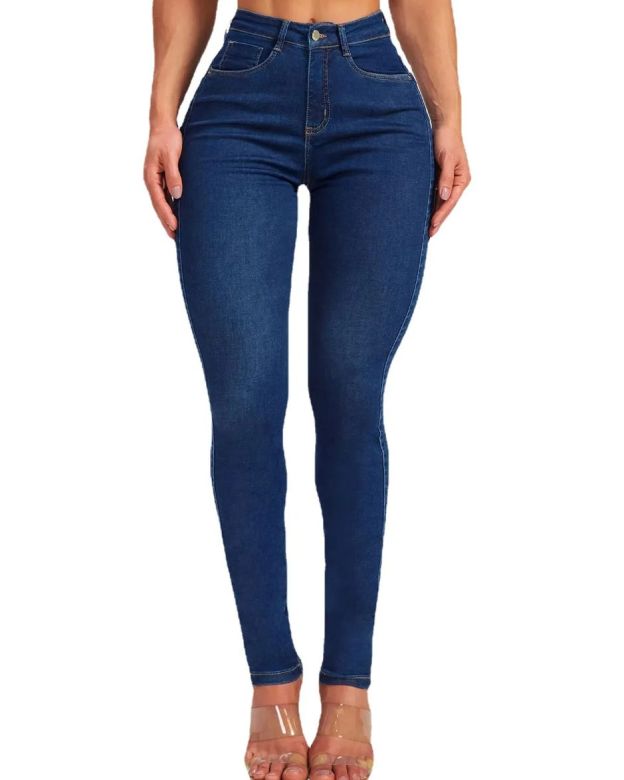Slim Fit Pencil Pants Stretch High-rise Jeans-Curvy-Faja