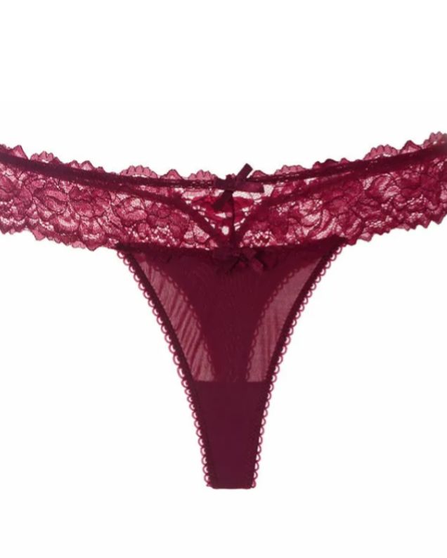 Female Mesh Solid Color Lace Underwears-Curvy-Faja