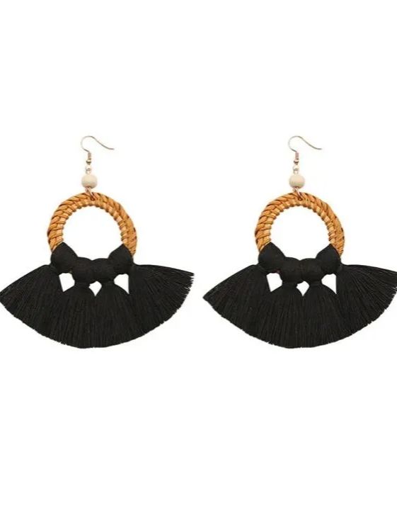 Tasseled Knitting Bohemia Earrings-Curvy-Faja