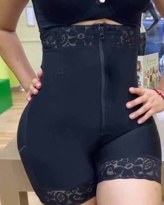 High Waist Zipper Butt Lift Short