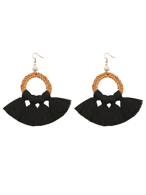 Tasseled Knitting Bohemia Earrings-Curvy-Faja