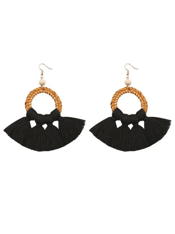 Tasseled Knitting Bohemia Earrings-Curvy-Faja
