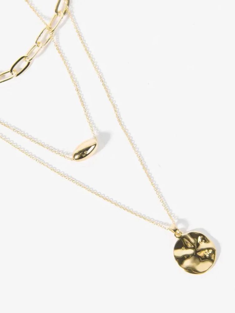 Pinky Promise Gold Geometric Metal Necklace-Curvy-Faja