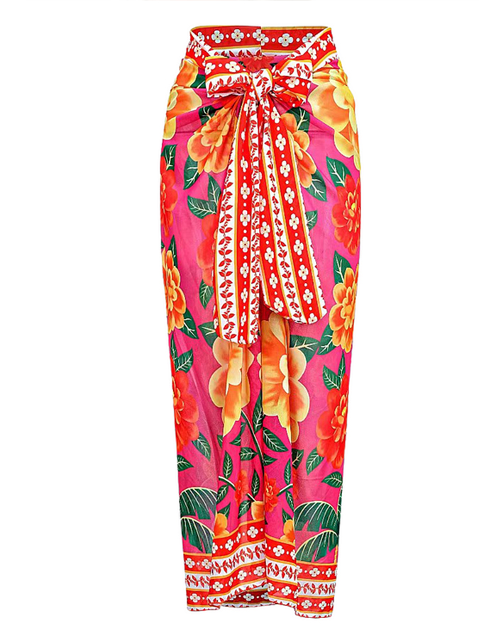 Vintage Ruffled Floral Print Swimsuit