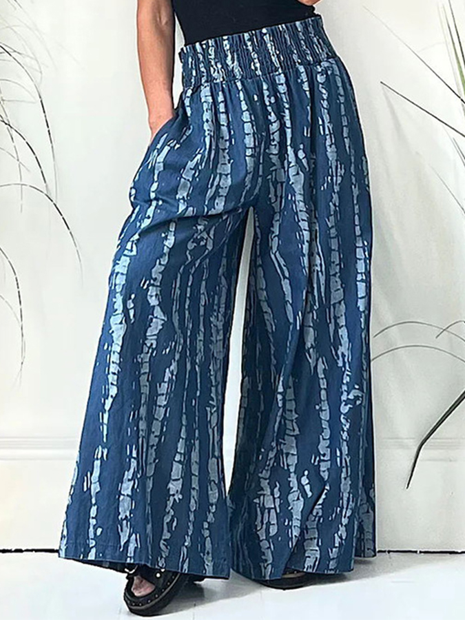 Loose Printed Wide-leg Casual Pants