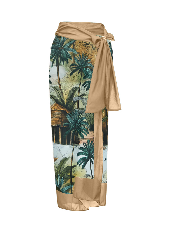 Fashion Print Lace Up One Piece Swimsuit