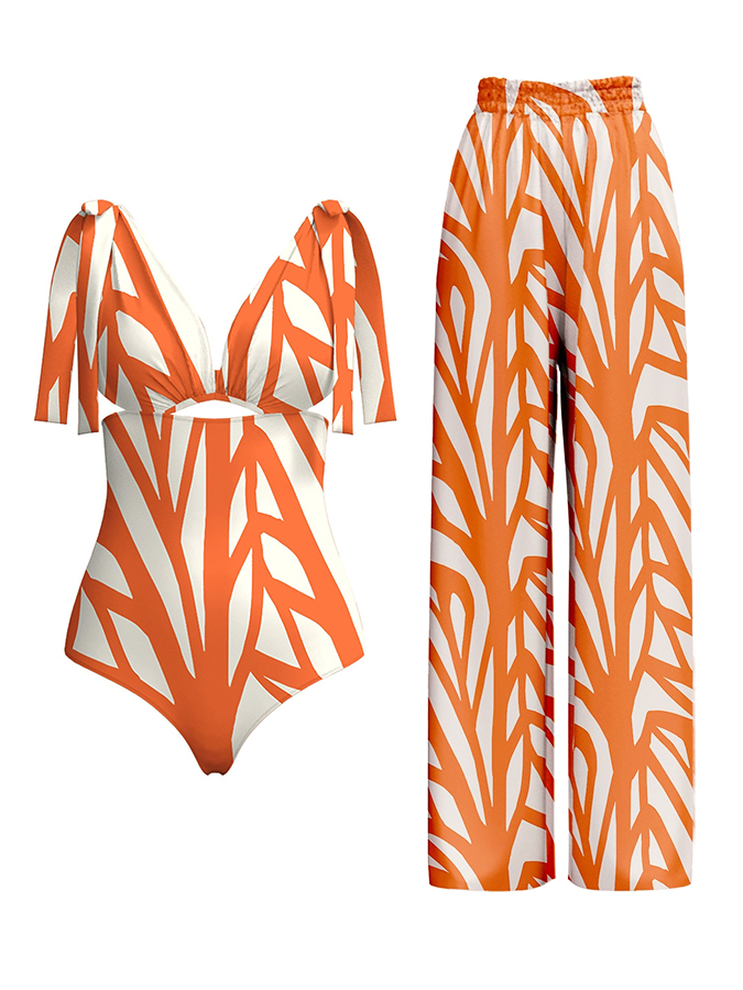Geometric Print One Piece Swimsuits and Pants