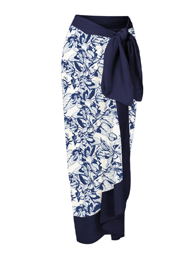 Vintage Colorblock Print Swimsuit Set