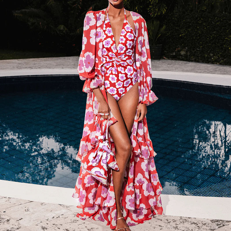 Printed Swimsuit and Cover-up
