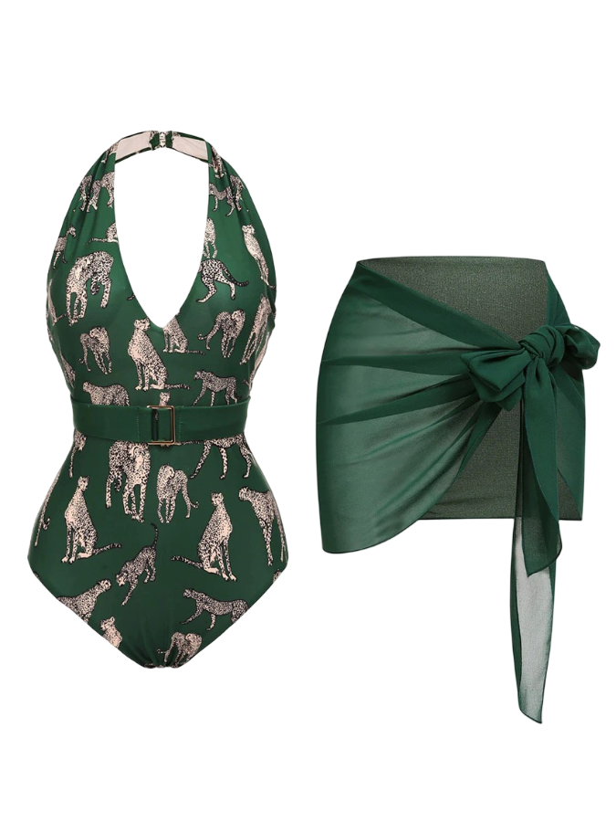 Green Halter OnePiece Swimsuit