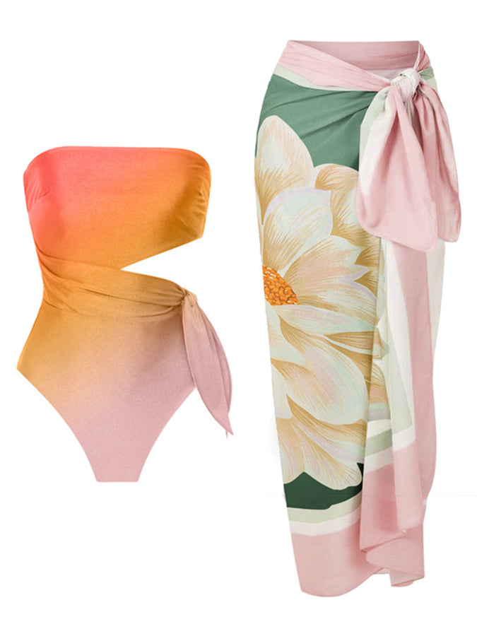 Gradient Print Fashion Swimsuit Set