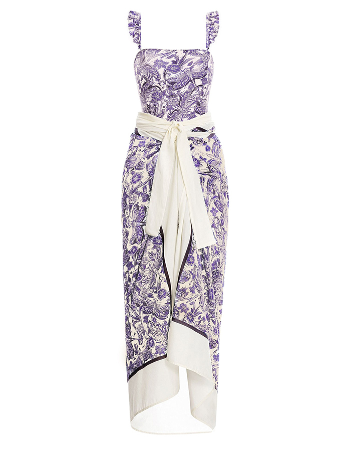 Purple Print Swimsuit Set and Coverup