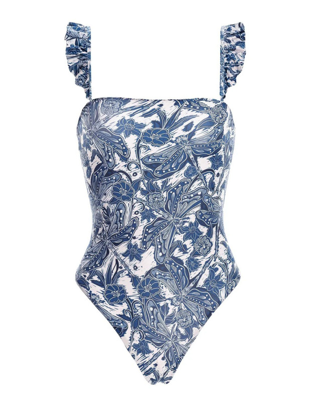 Blue Dragonfly Printed Swimsuit
