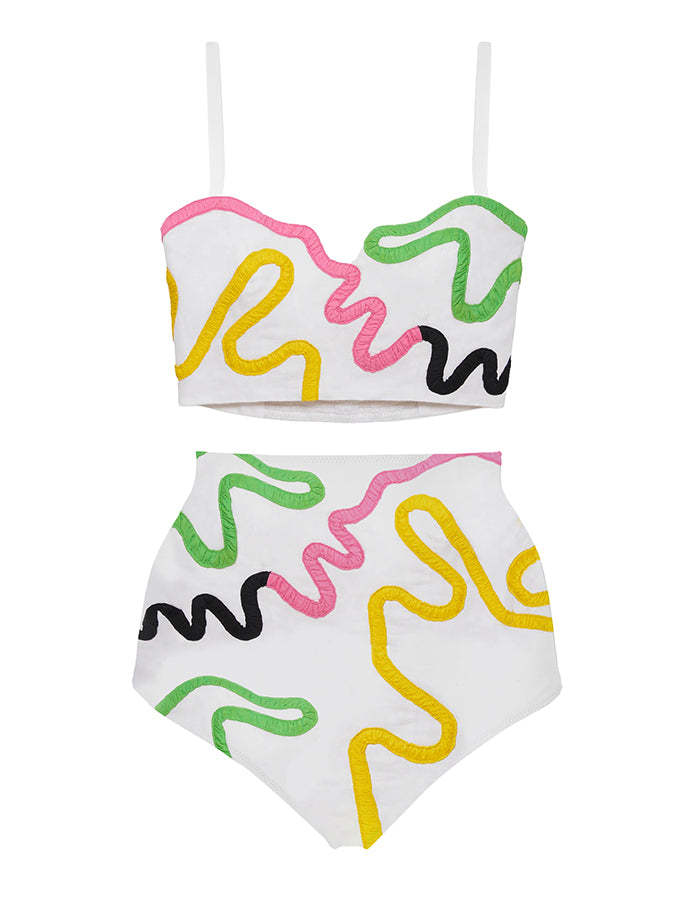 Fashion Colorblock Beach Bikini Set