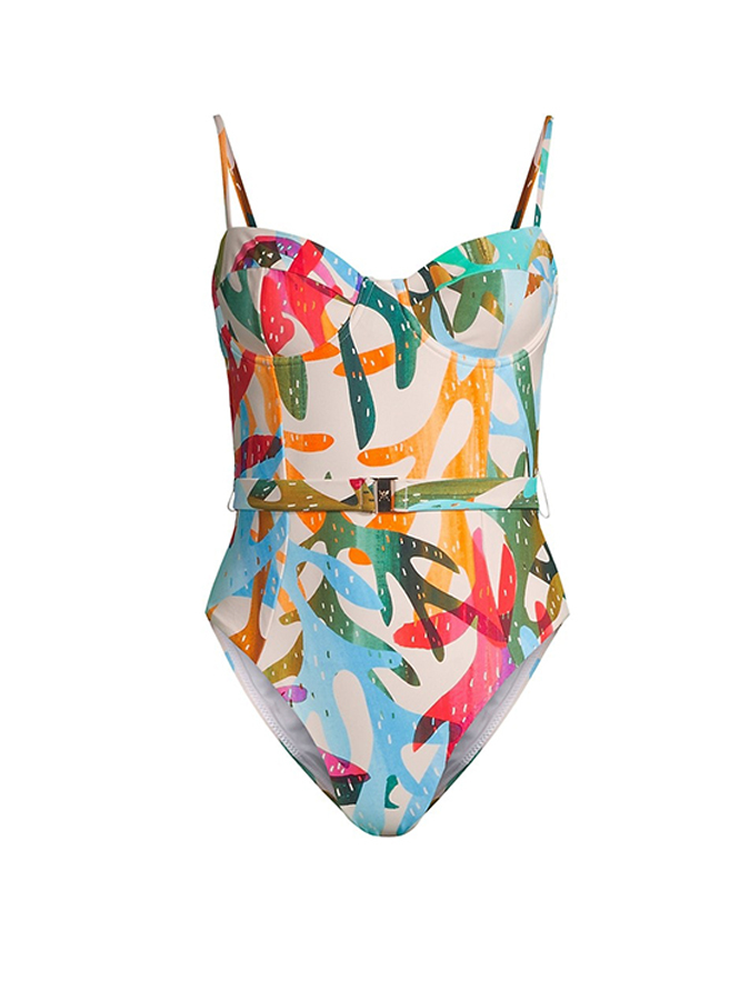 Colorful Print Swimsuit and Cover Up