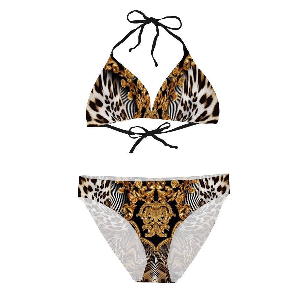 Women's Print Spaghetti Strap Bikini Bathing Suit 2 Piece Swimsuits 2306104323