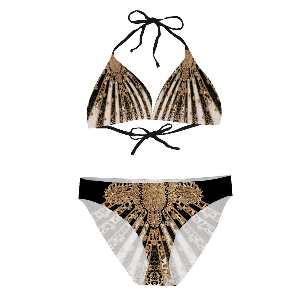 Women's Print Spaghetti Strap Bikini Bathing Suit 2 Piece Swimsuits