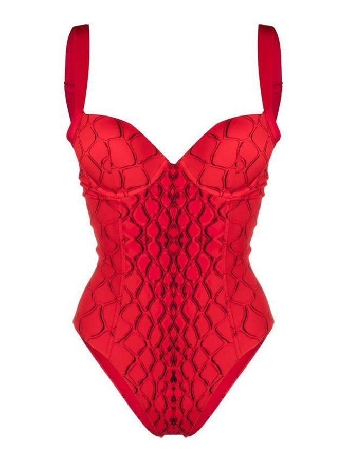 Textured Printed One Piece Swimsuits and Cover Up