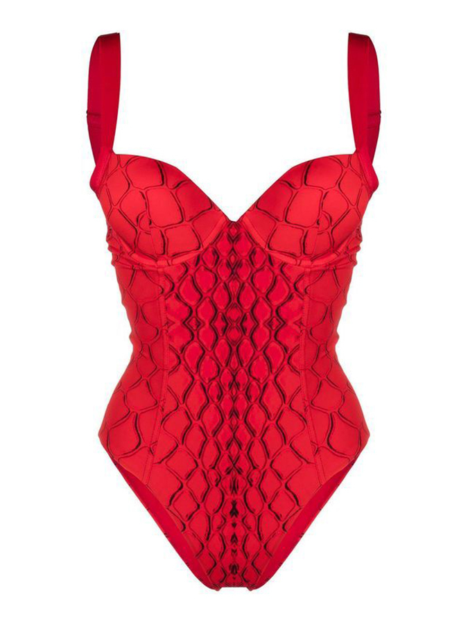 Textured Printed One Piece Swimsuits and Cover Up