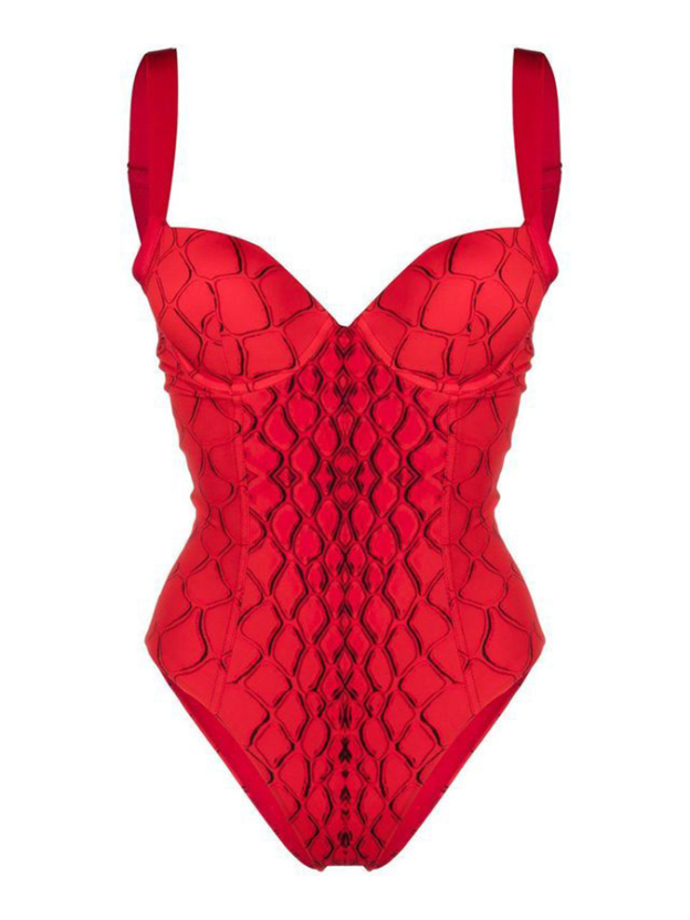 Textured Printed One Piece Swimsuits and Cover Up