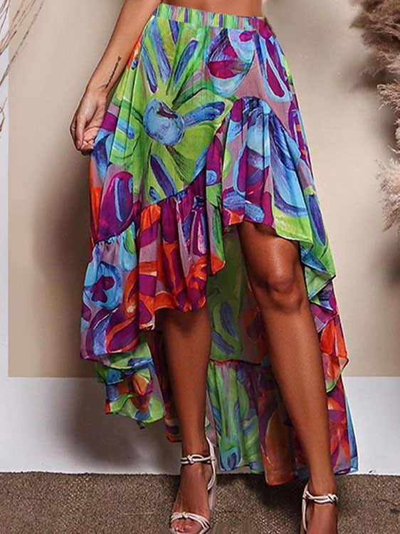 Nature Flarol Print Swimsuit