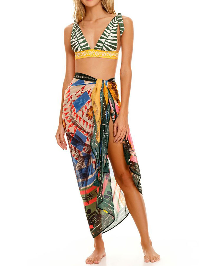 Trendy Paneled Print One-Piece Swimsuit
