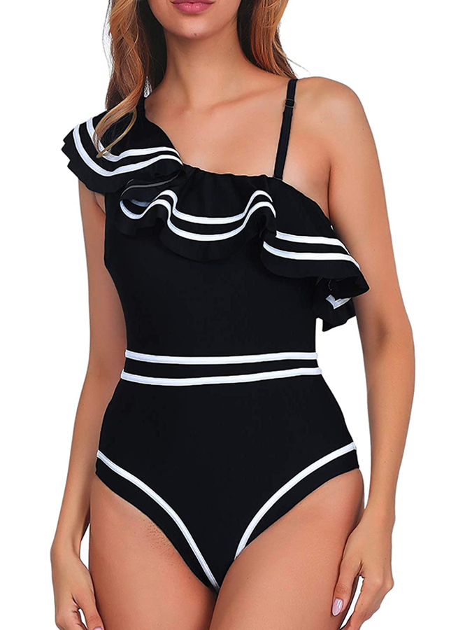 Ruffled Solid One-Piece