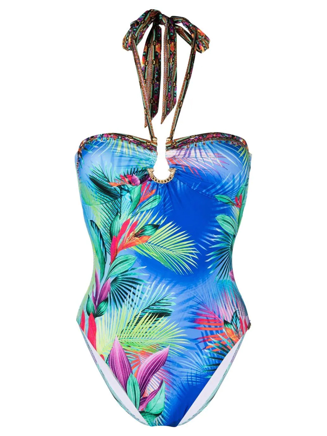 Halter Print Fashion One Piece Swimsuit