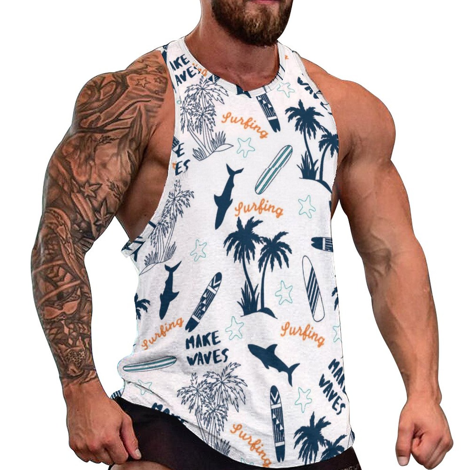 Men's sports full printed vest