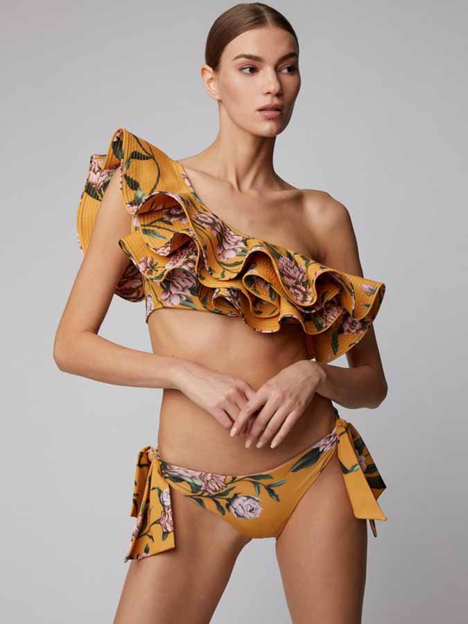 One-Shoulder Ruffled Bikini