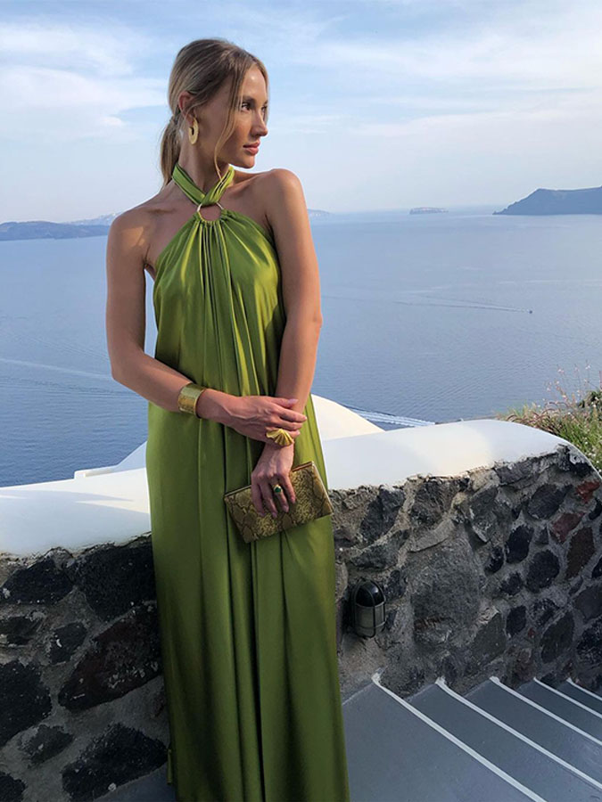 Halter Cross Straps Irresistible Desire Maxi Dress