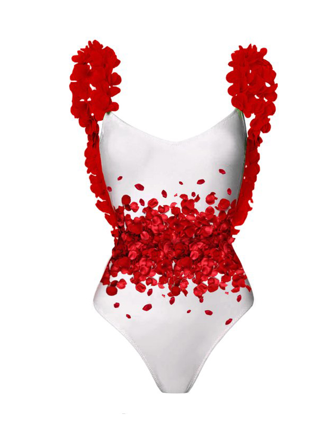 Printed Panel Open Back One Piece Swimsuit