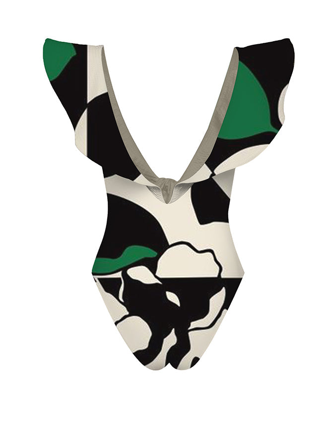 Ruffle Print Chic One Piece Swimsuit