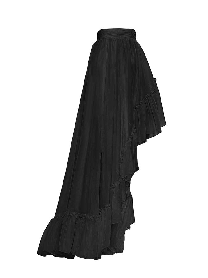 Solid Color One-Shoulder Wood Ear Trim One-Piece Swimsuit