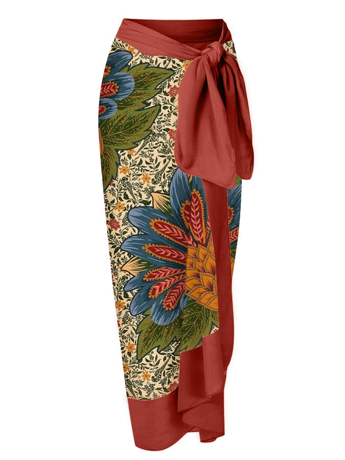 Printed Lace Up Chic One Piece Swimsuit