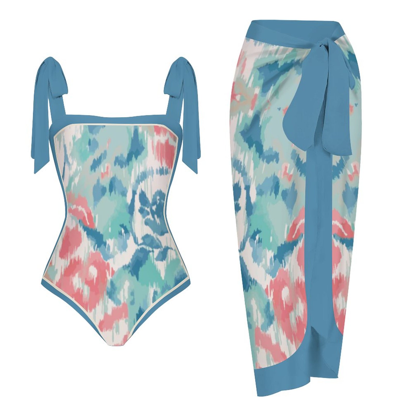 Fashion Printed One Piece Swimsuit And Cover Up
