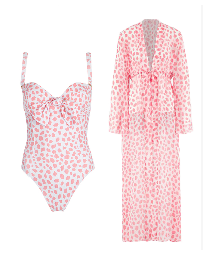 Geometric Print One Piece Swimsuits and Kimono