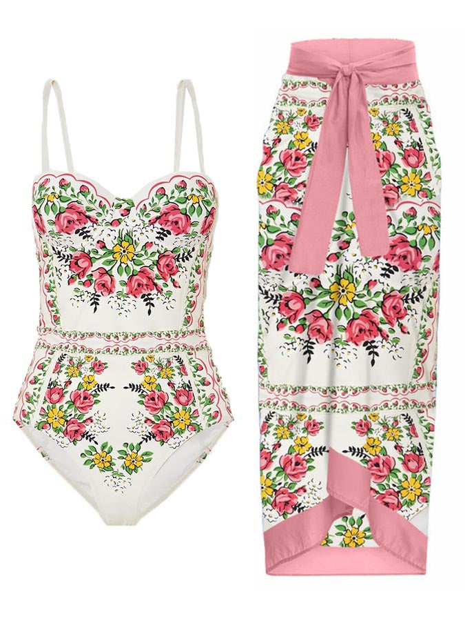 Printed Vintage One Piece Swimsuit