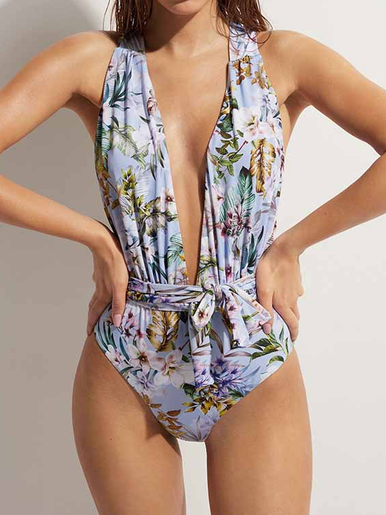 Fashion Print One Piece Swimsuit
