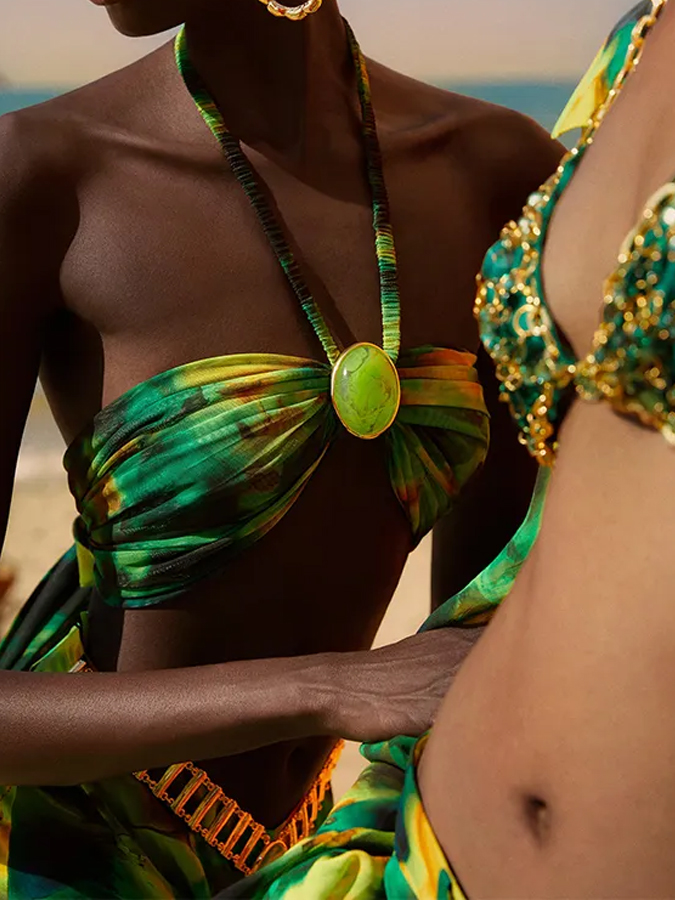 Green Halter Bikini and Cover Up