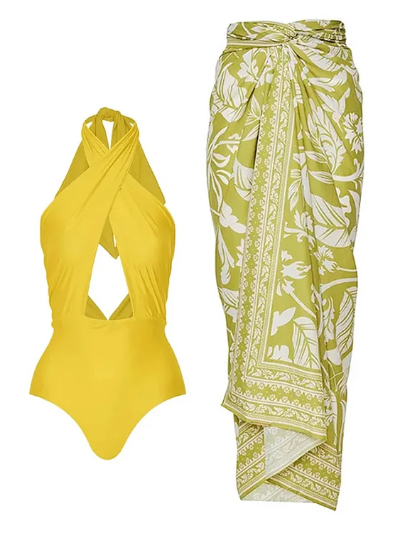 Solid Color Simple Fashion One Piece Swimsuit