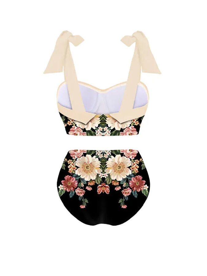 Printed Panel Chic One Piece Swimsuit and Coverup